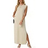 image:imageGRECERELLE 2026 Womens Summer Fall Shift Sweater Maxi Dress with PocketsApricot