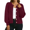 image:imageGRECERELLE Chunky Knit Cardigan Sweaters for Women 2026 Fall OutfitsWine Red