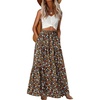 image:imageGRECERELLE Maxi Skirts for Women High Waist Tiered with PocketsBlack Multicolor