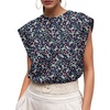Navy White Flower