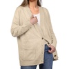 image:imageGRECERELLE Womens 2025 Fall Cardigan Sweaters Oversized Open Front Button Knit Outwear Coats with PocketsApricot