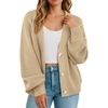 image:imageGRECERELLE Womens 2026 Fall Chunky Knit Cardigan SweaterApricot