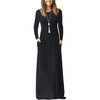 image:imageGRECERELLE Womens Casual Long Sleeve Maxi Dresses with Pockets Crew Neck Soft Stretchy Flowy Fall Dress for Work ChurchAblack