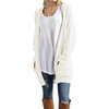 image:imageGRECERELLE Womens Fall Winter Long Sleeve Cardigans Sweater with Pockets05 White