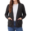 image:imageGRECERELLE Womens Lightweight Long Sleeve Open Front Knit Cardigans Sweaters with PocketsBlack