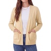 image:imageGRECERELLE Womens Lightweight Long Sleeve Open Front Knit Cardigans Sweaters with PocketsButter Yellow