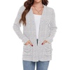 image:imageGRECERELLE Womens Open Front Lightweight Cardigan Fall Sweaters OutwearLight Gray