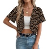 image:imageGRECERELLE Womens Summer Lightweight Cropped Cardigan ShrugLd Dark Khaki