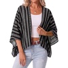 image:imageGRECERELLE Womens Summer Lightweight Cropped CardiganBohemian Stripe