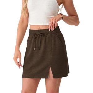 image:imageGRECERELLE 2026 Women Active Skirts with Side Slit Builtin Shorts amp Pockets for Tennis Golf Athletic Casual SkortDark Coffee