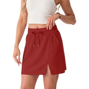 image:imageGRECERELLE 2026 Women Active Skirts with Side Slit Builtin Shorts amp Pockets for Tennis Golf Athletic Casual SkortRed