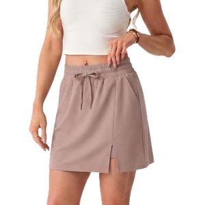 image:imageGRECERELLE 2026 Women Active Skirts with Side Slit Builtin Shorts amp Pockets for Tennis Golf Athletic Casual SkortRose Brown