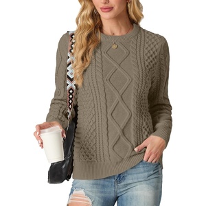 image:imageGRECERELLE 2026 Womens Fall Winter Long Sleeve Casual Pullover Sweater TopsCocoa