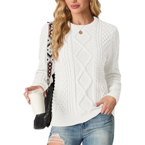 image:imageGRECERELLE 2026 Womens Fall Winter Long Sleeve Casual Pullover Sweater TopsCream White