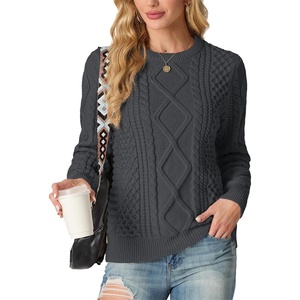image:imageGRECERELLE 2026 Womens Fall Winter Long Sleeve Casual Pullover Sweater TopsDark Gray