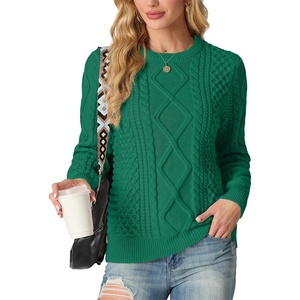 image:imageGRECERELLE 2026 Womens Fall Winter Long Sleeve Casual Pullover Sweater TopsDark Green