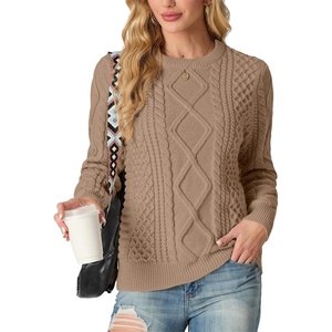 image:imageGRECERELLE 2026 Womens Fall Winter Long Sleeve Casual Pullover Sweater TopsKhaki