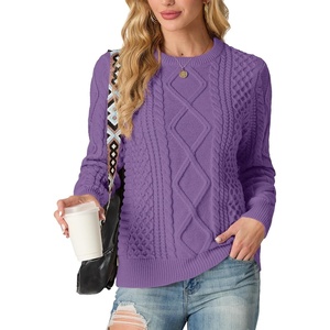 image:imageGRECERELLE 2026 Womens Fall Winter Long Sleeve Casual Pullover Sweater TopsLilac