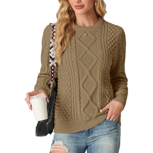 image:imageGRECERELLE 2026 Womens Fall Winter Long Sleeve Casual Pullover Sweater TopsMedium Camel
