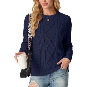 image:imageGRECERELLE 2026 Womens Fall Winter Long Sleeve Casual Pullover Sweater TopsNavy Blue