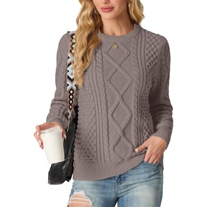 image:imageGRECERELLE 2026 Womens Fall Winter Long Sleeve Casual Pullover Sweater TopsTaupe Pink