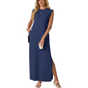 image:imageGRECERELLE 2026 Womens Summer Fall Shift Sweater Maxi Dress with PocketsDenim Blue