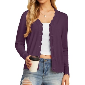 image:imageGRECERELLE Cardigan Sweaters for Women Lightweight 2026 Fall OutfitsDark Purple Gray