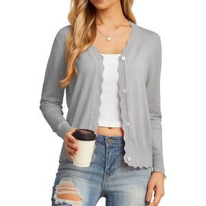 image:imageGRECERELLE Cardigan Sweaters for Women Lightweight 2026 Fall OutfitsLight Gray
