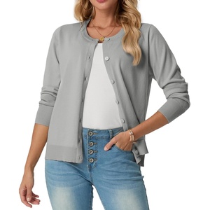 image:imageGRECERELLE Cardigan Sweaters for Women Lightweight 2026 Fall OutfitsLight Grey