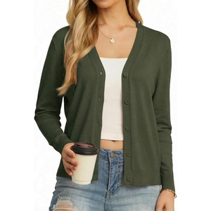 image:imageGRECERELLE Cardigan Sweaters for Women Lightweight Fall Outfits 2026Army Green
