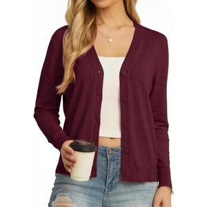 image:imageGRECERELLE Cardigan Sweaters for Women Lightweight Fall Outfits 2026Burgundy