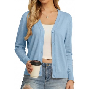 image:imageGRECERELLE Cardigan Sweaters for Women Lightweight Fall Outfits 2026Light Blue