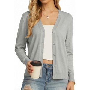 image:imageGRECERELLE Cardigan Sweaters for Women Lightweight Fall Outfits 2026Light Grey
