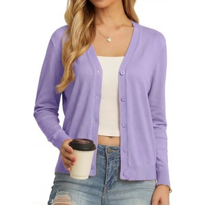 image:imageGRECERELLE Cardigan Sweaters for Women Lightweight Fall Outfits 2026Purple Gray