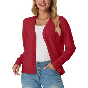 image:imageGRECERELLE Cardigan Sweaters for Women Lightweight Fall Outfits 2026Red