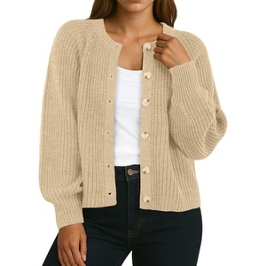 image:imageGRECERELLE Chunky Knit Cardigan Sweaters for Women 2026 Fall OutfitsApricot