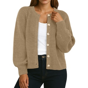 image:imageGRECERELLE Chunky Knit Cardigan Sweaters for Women 2026 Fall OutfitsKhaki