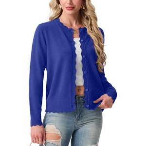 image:imageGRECERELLE Knit Cardigan Sweaters for Women Lightweight 2026 Fall OutfitsBright Blue