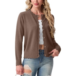 image:imageGRECERELLE Knit Cardigan Sweaters for Women Lightweight 2026 Fall OutfitsBrown