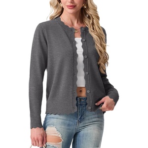 image:imageGRECERELLE Knit Cardigan Sweaters for Women Lightweight 2026 Fall OutfitsCharcoal