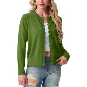 image:imageGRECERELLE Knit Cardigan Sweaters for Women Lightweight 2026 Fall OutfitsDill Green