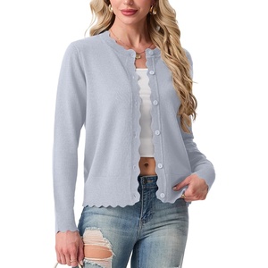 image:imageGRECERELLE Knit Cardigan Sweaters for Women Lightweight 2026 Fall OutfitsGray Blue