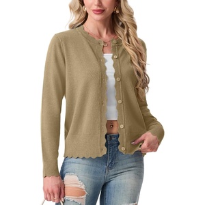 image:imageGRECERELLE Knit Cardigan Sweaters for Women Lightweight 2026 Fall OutfitsKhaki