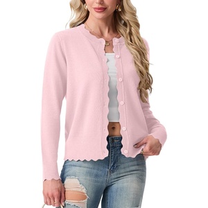 image:imageGRECERELLE Knit Cardigan Sweaters for Women Lightweight 2026 Fall OutfitsPink White