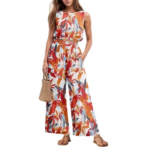 image:imageGRECERELLE Two Piece Sets for Women Summer Crop Top Wide Leg Pants 2026White Maple