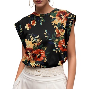 image:imageGRECERELLE Women 2026 Cap Sleeve Tops Summer Casual Tee Shirt Loose Crew Neck Basic Tank Trendy Work Vacation Outfits S2XLRed Brown Black