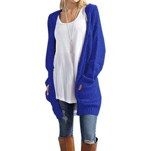 image:imageGRECERELLE Womens Fall Winter Long Sleeve Cardigans Sweater with Pockets06 Royal Blue