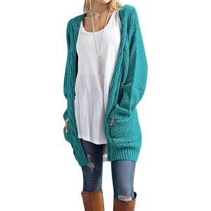 image:imageGRECERELLE Womens Fall Winter Long Sleeve Cardigans Sweater with Pockets13 Aicd Blue
