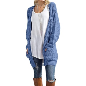 image:imageGRECERELLE Womens Fall Winter Long Sleeve Cardigans Sweater with Pockets23 Blue Gray