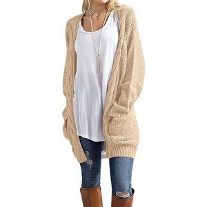 image:imageGRECERELLE Womens Fall Winter Long Sleeve Cardigans Sweater with Pockets29 Beige